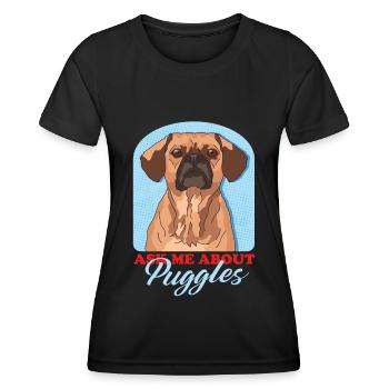 Puggle chien chien propriétaire chien propriétaire cadeau - T-shirt sport Femme - noir - Devant - AI Model Female 172 light (172cm)