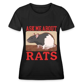 Rats, Rat Owner, Rat Lover Gift - Women's Functional T-Shirt - black - Front - AI Model Female 172 light (172cm)