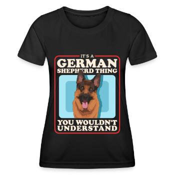 German Shepherds German Shepherd Gift - Women's Functional T-Shirt - black - Front - AI Model Female 172 light (172cm)