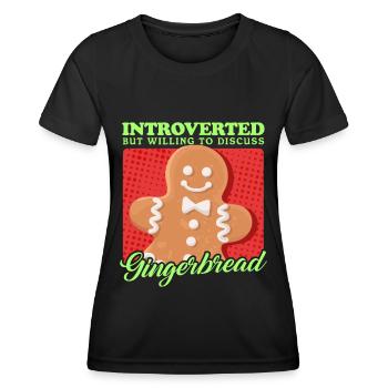 Gingerbread Man Gingerbread Gift - Women's Functional T-Shirt - black - Front - AI Model Female 172 light (172cm)