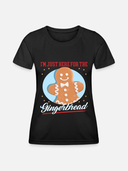 Lebkuchenmann Lebkuchen Lebkuchenmänner Geschenk - Frauen Funktions-T-Shirt - Schwarz