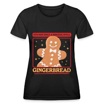Gingerbread Gingerbread Man Gift - Women's Functional T-Shirt - black - Front - AI Model Female 172 light (172cm)