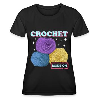 Crochet Crochet Cadeau - T-shirt sport Femme - noir - Devant - AI Model Female 172 light (172cm)