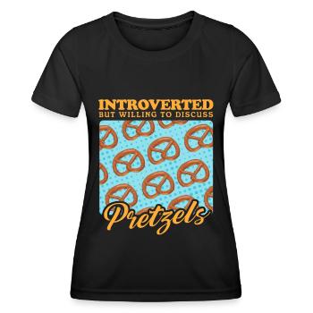 Pretzel Pretzels Lover Gift - Women's Functional T-Shirt - black - Front - AI Model Female 172 light (172cm)
