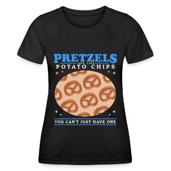 Bretzel Lover Funny Bretzels cadeau - T-shirt sport Femme - noir - Devant - AI Model Female 172 light (172cm)