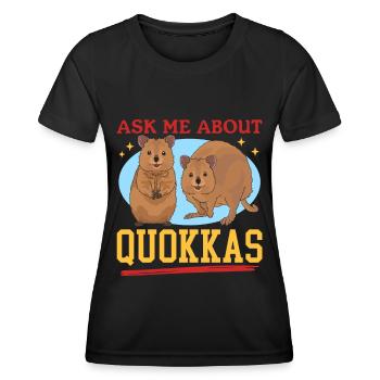 Quokka Kurzschwanzkänguru Quokkas Geschenk - Frauen Funktions-T-Shirt - Schwarz - Vorne - AI Model Female 172 light (172cm)