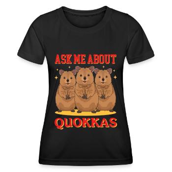 Quokka kangourou à queue courte kangourou cadeau - T-shirt sport Femme - noir - Devant - AI Model Female 172 light (172cm)