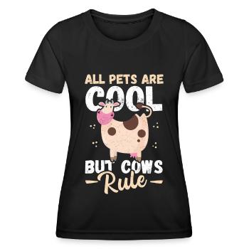 Cow Cows Cow Lover Gift - Women's Functional T-Shirt - black - Front - AI Model Female 172 light (172cm)