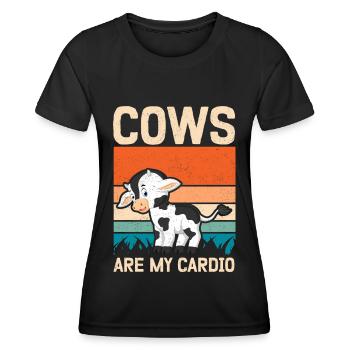 Cow Cow Lover | funny cows gift - Women's Functional T-Shirt - black - Front - AI Model Female 172 light (172cm)