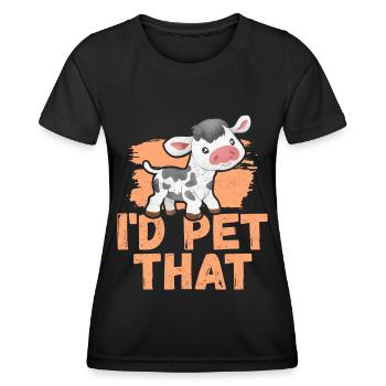 Cow Funny Cows Cow Lover Gift - Women's Functional T-Shirt - black - Front - AI Model Female 172 light (172cm)