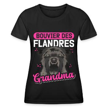 Bouvier des Flandres Grandma Vlaamse Koehond Gift - Women's Functional T-Shirt - black - Front - AI Model Female 172 light (172cm)