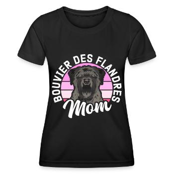 Bouvier des Flandres Mom Vlaamse Koehond Gift - Women's Functional T-Shirt - black - Front - AI Model Female 172 light (172cm)