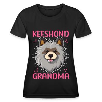 Keeshond grand-mère Wolfspitz chien papa cadeau - T-shirt sport Femme - noir - Devant - AI Model Female 172 light (172cm)