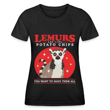 Lemur Ring-tailed Lemur Lemur Gift - Women's Functional T-Shirt - black - Front - AI Model Female 172 light (172cm)