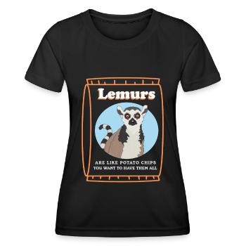 Lemuren Katta Lemure Ringelschwanz Lemur Geschenk - Frauen Funktions-T-Shirt - Schwarz - Vorne - AI Model Female 172 light (172cm)