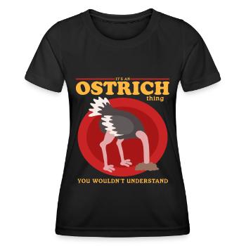 Ostrich Bird Ostrich Lover Ostriches Gift - Women's Functional T-Shirt - black - Front - AI Model Female 172 light (172cm)