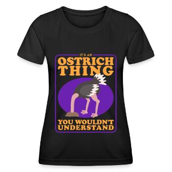 Ostrich Bird Ostriches Ostrich Lover Gift - Women's Functional T-Shirt - black - Front - AI Model Female 172 light (172cm)