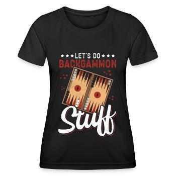 Backgammon Board Game | Backgammon Game Gift - Women's Functional T-Shirt - black - Front - AI Model Female 172 light (172cm)