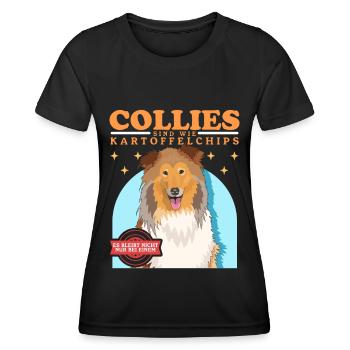 Collie Dog Longhair Collie Collies Gift - Women's Functional T-Shirt - black - Front - AI Model Female 172 light (172cm)