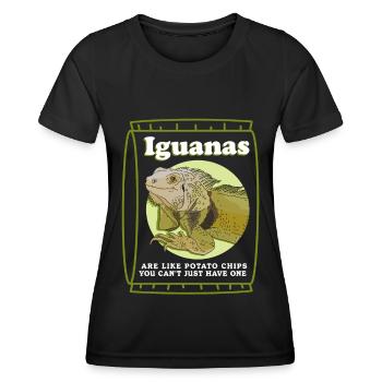 Iguana Lizard Reptile Iguanas Gift - Women's Functional T-Shirt - black - Front - AI Model Female 172 light (172cm)