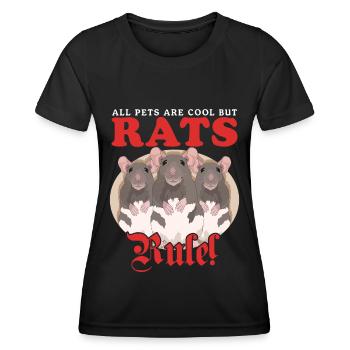 Rats, Rat Owner, Rat Lover Gift - Women's Functional T-Shirt - black - Front - AI Model Female 172 light (172cm)