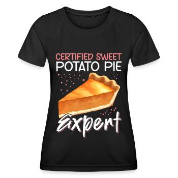 Tarte aux patates douces | Cadeau de tarte aux patates douces - T-shirt sport Femme - noir - Devant - AI Model Female 172 light (172cm)