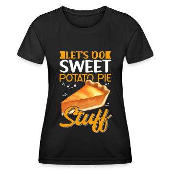 Tarte aux patates douces boulanger cadeau - T-shirt sport Femme - noir - Devant - AI Model Female 172 light (172cm)