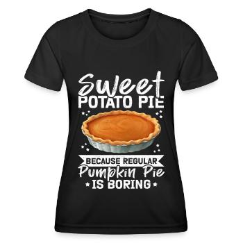 Cadeau d’amant de tarte aux patates douces - T-shirt sport Femme - noir - Devant - AI Model Female 172 light (172cm)