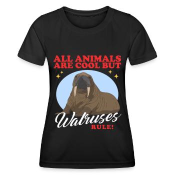 Walrus Walrus Walrus Walrus Gift - Women's Functional T-Shirt - black - Front - AI Model Female 172 light (172cm)