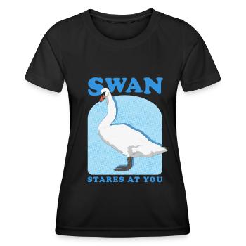 Swans Swans Swan Lover Gift - Women's Functional T-Shirt - black - Front - AI Model Female 172 light (172cm)