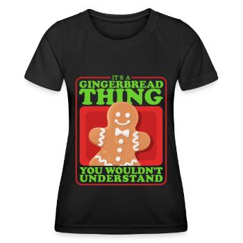 Gingerbread Man Gingerbread Gingerbread Men Gift - Women's Functional T-Shirt - black - Front - AI Model Female 172 light (172cm)