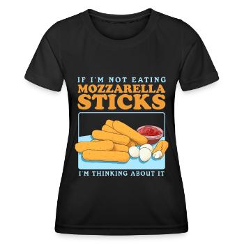 Mozzarella Sticks Mozzarella-Sticks Geschenk - Frauen Funktions-T-Shirt - Schwarz - Vorne - AI Model Female 172 light (172cm)