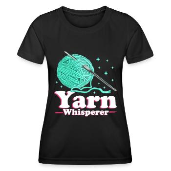 Crochet Crochet fil Crochet Crochet cadeau - T-shirt sport Femme - noir - Devant - AI Model Female 172 light (172cm)