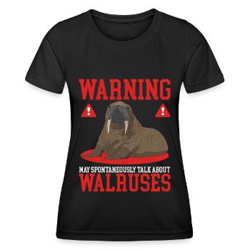 Walross Walroß Walrus Walrosse Geschenk - Frauen Funktions-T-Shirt - Schwarz - Vorne - AI Model Female 172 light (172cm)