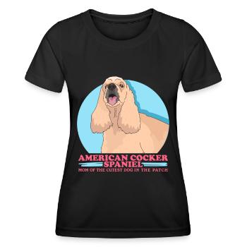 American Cocker Spaniel maman chiens cadeau - T-shirt sport Femme - noir - Devant - AI Model Female 172 light (172cm)