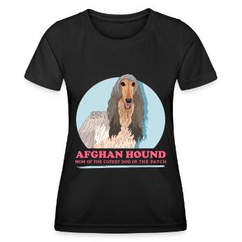 Afghan Hound Mom Dog Owner Gift - Women's Functional T-Shirt - black - Front - AI Model Female 172 light (172cm)