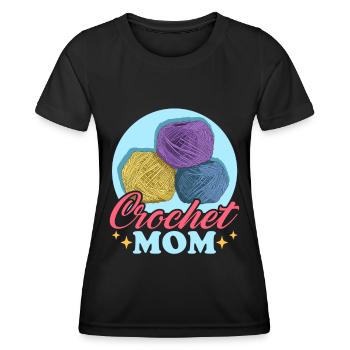Crochet maman au Crochet Crochet fil Crochet cadeau - T-shirt sport Femme - noir - Devant - AI Model Female 172 light (172cm)