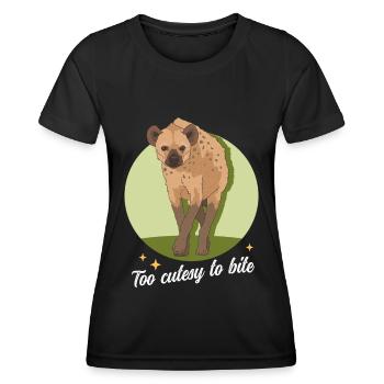 Hyäne Hyänen Tüpfelhyäne Geschenk - Frauen Funktions-T-Shirt - Schwarz - Vorne - AI Model Female 172 light (172cm)