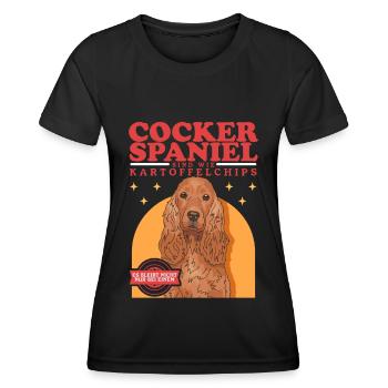 Les épagneuls cocker sont comme | Cadeau Cocker Spaniel - T-shirt sport Femme - noir - Devant - AI Model Female 172 light (172cm)