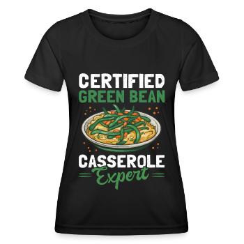 Casserole de haricots verts Casserole de haricots cadeau - T-shirt sport Femme - noir - Devant - AI Model Female 172 light (172cm)