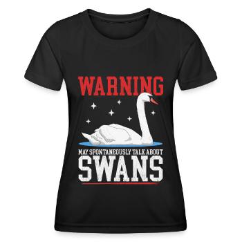 Schwan Schwäne Schwanenliebhaber Geschenk - Frauen Funktions-T-Shirt - Schwarz - Vorne - AI Model Female 172 light (172cm)