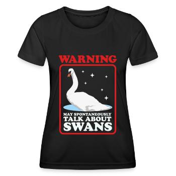 Schwan Schwanenliebhaber Schwäne Geschenk - Frauen Funktions-T-Shirt - Schwarz - Vorne - AI Model Female 172 light (172cm)