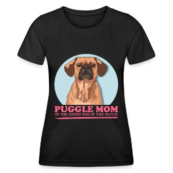 Puggle maman chien propriétaire chien maman cadeau - T-shirt sport Femme - noir - Devant - AI Model Female 172 light (172cm)