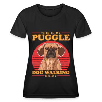 Puggle Hunde Hundebesitzer Hundehalter Geschenk - Frauen Funktions-T-Shirt - Schwarz - Vorne - AI Model Female 172 light (172cm)