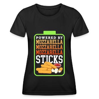 Mozzarella Sticks Käseliebhaber Geschenk - Frauen Funktions-T-Shirt - Schwarz - Vorne - AI Model Female 172 light (172cm)
