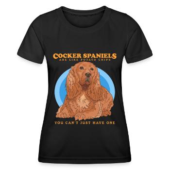 Cocker Spaniel anglais Cocker Spaniel cadeau - T-shirt sport Femme - noir - Devant - AI Model Female 172 light (172cm)