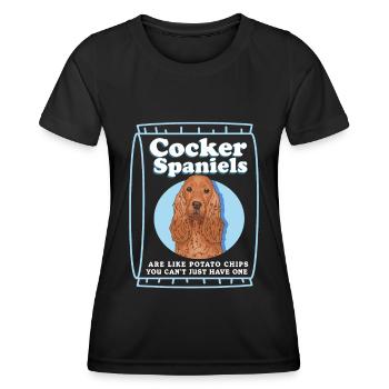 Cocker Épagneul | Cadeau d’épagneul cocker anglais - T-shirt sport Femme - noir - Devant - AI Model Female 172 light (172cm)