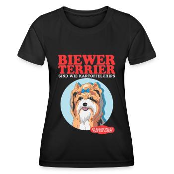 Biewer Terriers Are Like Dog Owners Gift - Women's Functional T-Shirt - black - Front - AI Model Female 172 light (172cm)