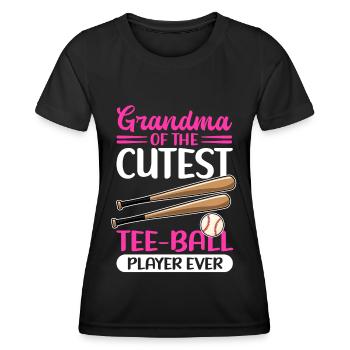 Tee Ball Grandma Tee-Ball T-Ball Teeball Geschenk - Frauen Funktions-T-Shirt - Schwarz - Vorne - AI Model Female 172 light (172cm)