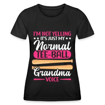 Tee Ball Grandma Tee-Ball Teeball T-Ball Geschenk - Frauen Funktions-T-Shirt - Schwarz - Vorne - AI Model Female 172 light (172cm)